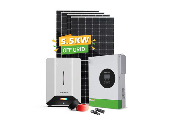 5.5kW 태양광 에너지 저장 시스템 전력 공급망 종료 완전 패키지 단 결정적 실리콘