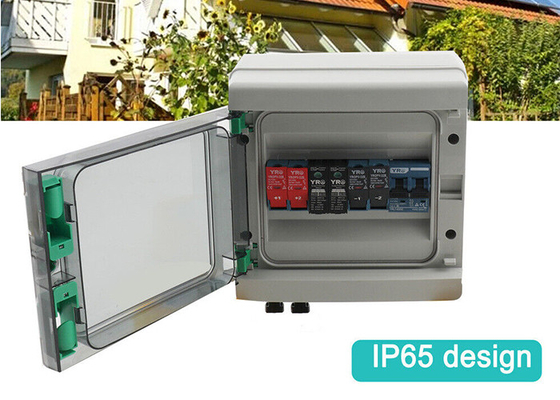 15A 태양광 PV 결합 상자 회로 차단기 2 스트링 플라스틱 550VDC 태양 전지 패널