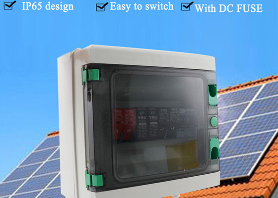 15A 태양광 PV 결합 상자 회로 차단기 2 스트링 플라스틱 550VDC 태양 전지 패널