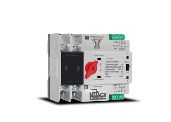 Din Rail 듀얼 파워 자동 전송 스위치 수동 자동 작동 그리드 / 발전기