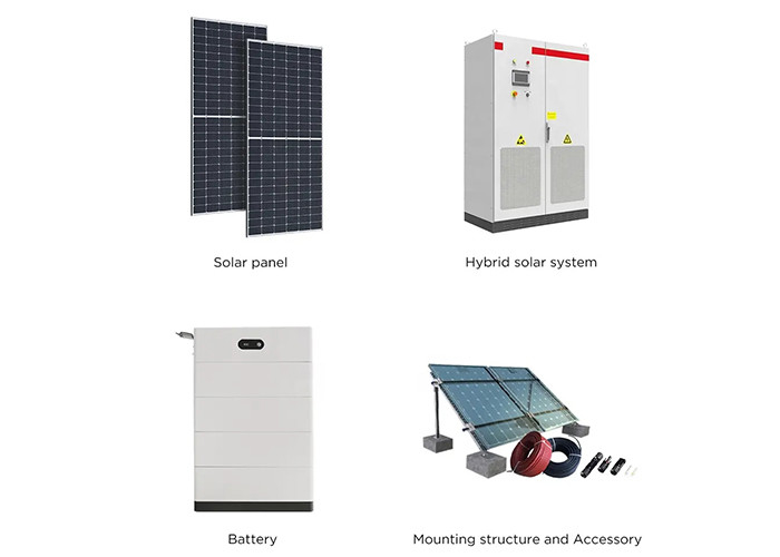 하이브리드 세트 태양 전지 배터리 에너지 저장 시스템 30kw 50kw 가정용 60Hz