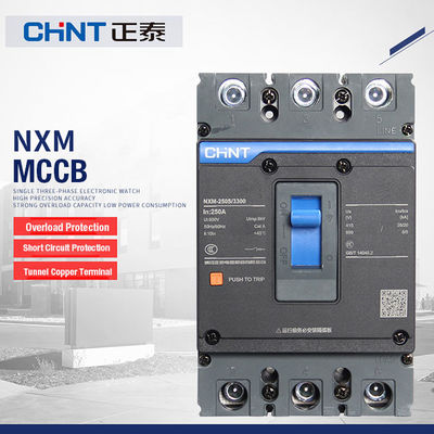 Chint NXM는 50kA까지 케이스 차단기 3 폴란드 4 폴란드 NXM-63 125S 250S 400S 630S 380V 415V Icu를 주조했습니다