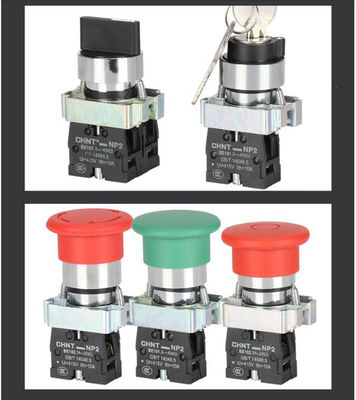 Chint 누름단추식 전쟁 NP2 산업 전기 통제에 의하여 분명히되는 넘치는 머리 24v 230v 1NO1NC