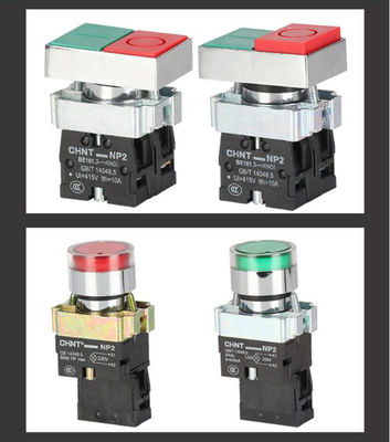Chint 누름단추식 전쟁 NP2 산업 전기 통제에 의하여 분명히되는 넘치는 머리 24v 230v 1NO1NC